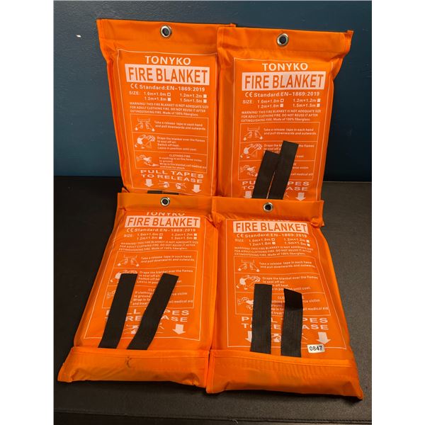 4 Emergency Fire Blankets - 1m x 1m - Brand New