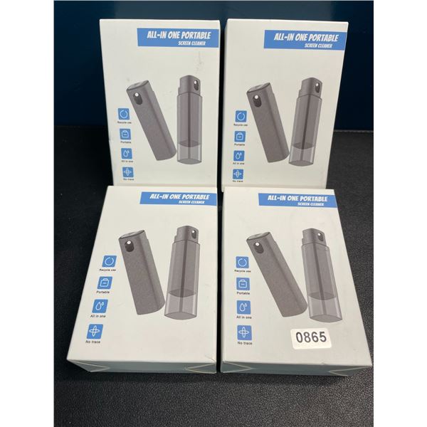 4 All-In-One Portable Screen Cleaner Sets - New