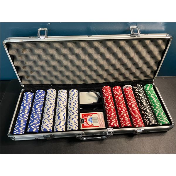 1 Poker Chip Playing Set with Hard Carrying Case - Used