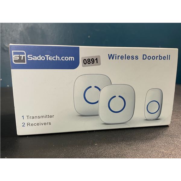 1 Sadotech Wireless Doorbell Kit - 1 Transmitter & 2 Receivers - Brand New!