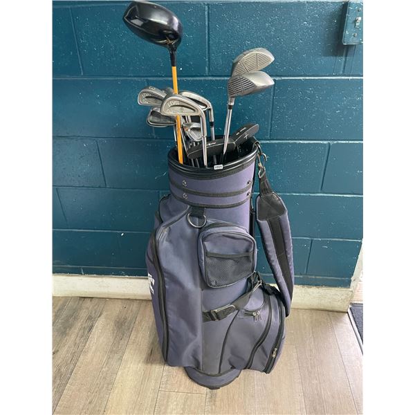 1 Set of Assorted Right Hand Golf Clubs/Putters with Storage Bag - Used