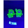 Image 2 : Art Deco Uranium Glass Cream and Sugar