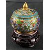 Image 1 : 1950s Enamel Cloisonnee Box with Lid + Stand