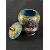 Image 3 : 1950s Enamel Cloisonnee Box with Lid + Stand