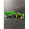 Image 1 : Vintage Metal ERTL John Deere 6" Tractor w/10.5" Plastic Farm Trailer