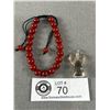 Image 1 : New 8mm Carnelian Bracelet Retails $150 & Smokey Quartz Angel Pendant $150