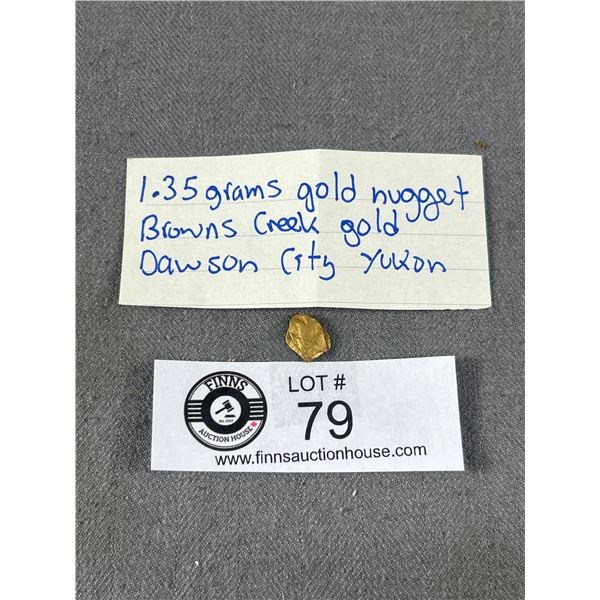 1.35gr Gold Nuggets From Brown's Creek, Dawson City Yukon