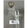 Image 2 : Beautiful Vintage Crystal Perfume Bottle with Sterling Silver Ring