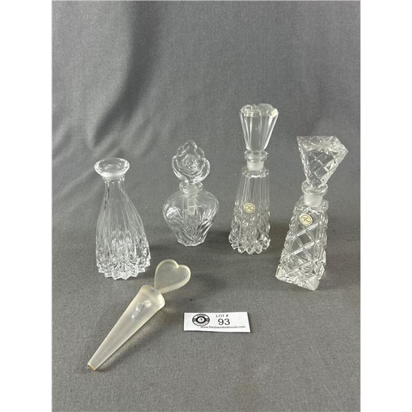 Collection of Glass and Crystal Vintage Perfume Bottles with Dabbers