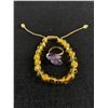 Image 1 : New 8mm Natural Citrine Bracelet Retails $150 & New Adjustable Amethyst Ring