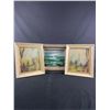 Image 1 : Lot of 3 Paintings . 2 By Same Artist. Largest One Measures Approx 15" x 13"