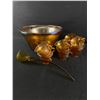 Image 1 : Vintage Carnival Glass Punch Bowl and Cups Set With Ladle