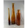 Image 1 : Lot of Lovely Amber Glass Bottles Largest one Measures Approx 30.5" NO SHIPPING