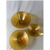 Image 2 : Vintage Mid Century Amber Glass Bowls and Goblets. NO SHIPPING.