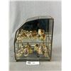 Image 1 : Lovely Glass Display Case w/Collectible Red Rose Nursery Rhye Whimsies