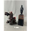 Image 1 : Mid Century Modern Barware - Hound and Hydrant Decanter w/Shor Cups, Over The Hill Dispenser