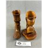 Image 3 : Fabulous Vintage Hand Carved Wood Logging Boot and Cowboy Boot - Signed D. Semenick