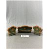 Image 2 : Vintage 1980s Hand Painted Resin Cherison Miniature Wicker Look Furniture