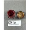 Image 2 : Antique Crystal Vanity Jar w/Sterling Engraved Top (Rouge Contents)