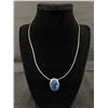 Image 1 : Sterling Silver w/Lapis Lazuni Stone Pendant Necklace