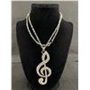 Image 1 : Vintage Silver Chain w/ Rhinestones Pednant Necklace