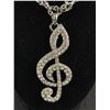 Image 2 : Vintage Silver Chain w/ Rhinestones Pednant Necklace