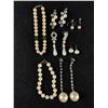 Image 2 : Misc Vintage Pearls Necklace, Bracelets + Pairs of Earrings