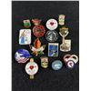 Image 1 : Lot of 16 Enamal Pins (Ski,Darts,Provinces Etc)