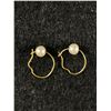 Image 2 : 2 Pairs of Gold Plated Earrings Butterflies + Pearl Hoops