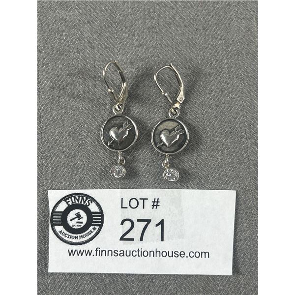 Very Pretty Heart and Arrow Sterling Earrings