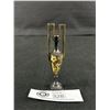 Image 1 : Miniature (4") Bronze Vase with Gold/Silver Inlay