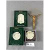 Image 1 : 3 In Box Beleek Ornaments ( 1 a Light Switch Cover) and a Jesus Crucifix