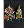 Image 2 : Nice Lot of Vintage Brooches and Pendants. Some Rhinestones