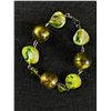 Image 2 : Nice Extra Length Green And Gold Bead Necklace and Matching Bracelet