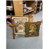 Image 1 : Beautiful Religious Lot included a Framed Certificate ( UnNamed) an Antique Victorian Picture of a Y