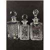 Image 1 : 3 Glass/ Crystal Perfume Bottle with Dabbers, I Etched with a Wedding Date