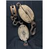 Image 1 : Lot of 2 Vintage Wood and Iron Pullies