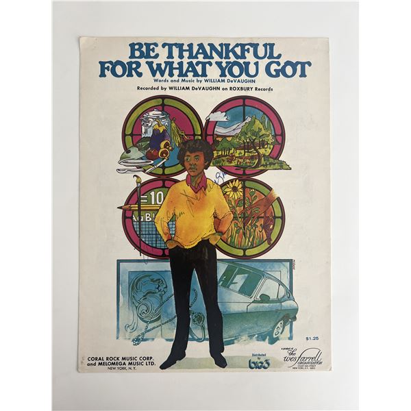 Be Thankful for What You Got William DeVaughn signed sheet music