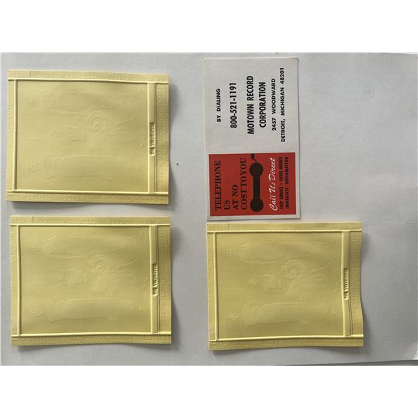 Motown and The Velvettes unsigned promo embossment cards and contact card