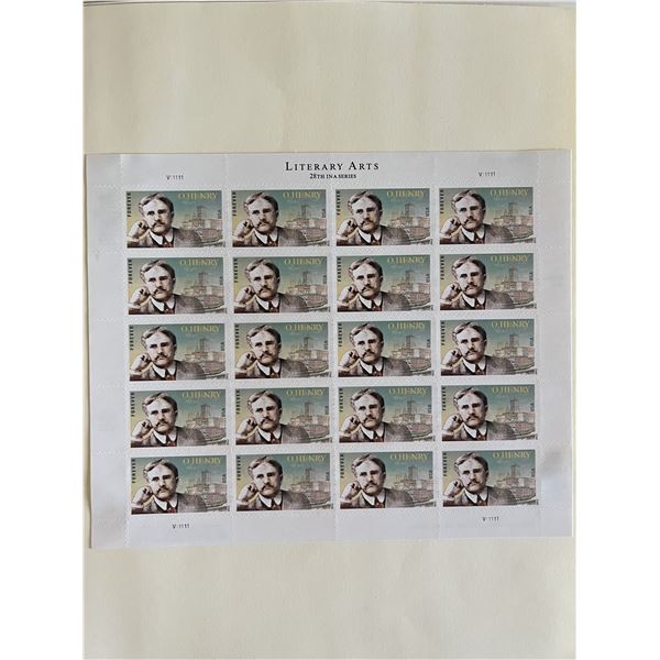 O. Henry Literary Arts Stamp Sheet