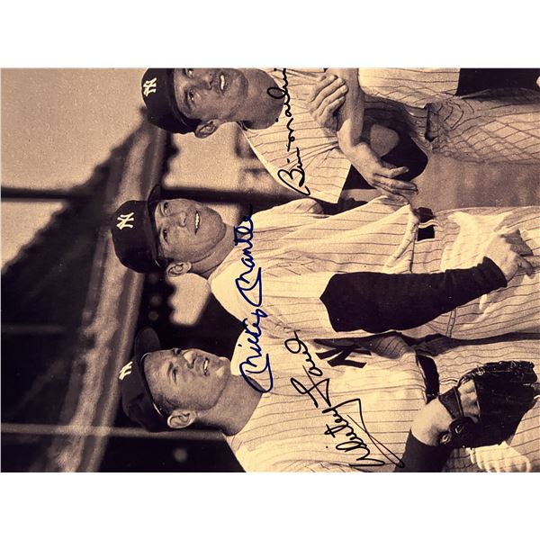 Whitey Ford, Mickey Mantle and Billy Martin signed photo