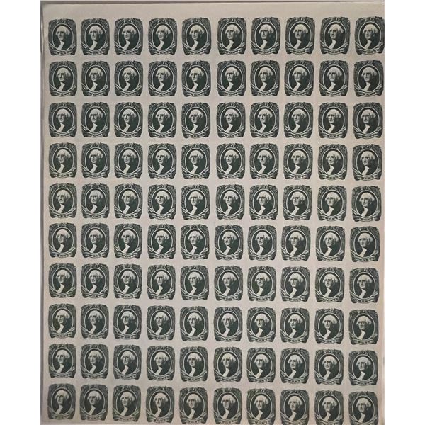 Confederate States 1938 Springfield facsimile stamp sheet. 5 sheets of 100. 9x11 inches