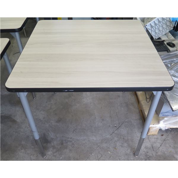 Square Table w/ Veneer Top & Adjustable Metal Legs 36" x 36"