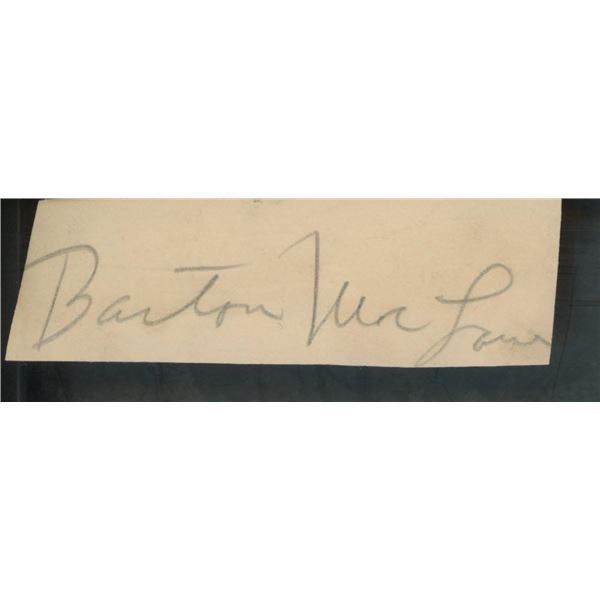 Barton MacLane original signature
