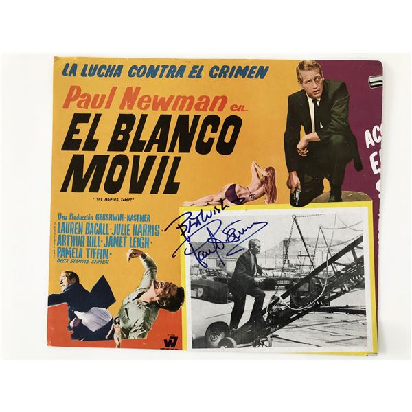 Paul Newman The Moving Target signed lobby card. GFA Authenticated