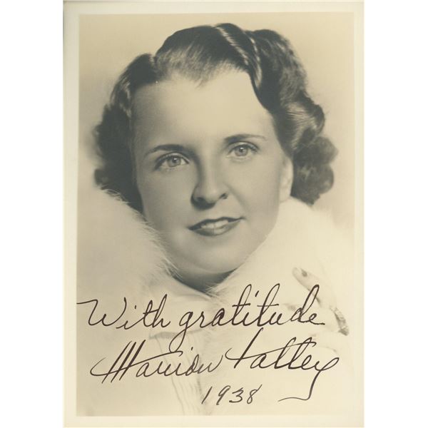 Marion Talley signed photo