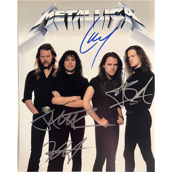 Metallica band signed photo
