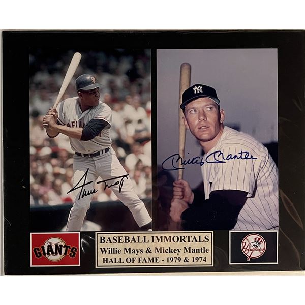 Mickey Mantle and Willie Mays signed photo