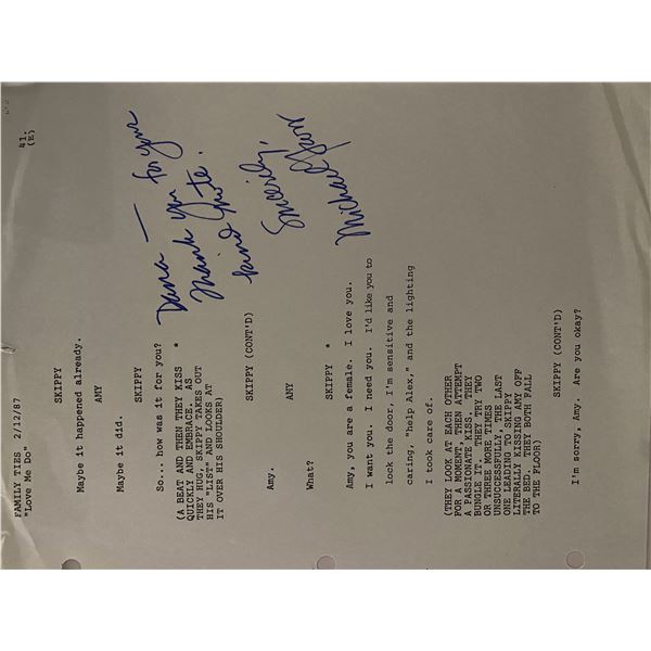 Family Ties Michael Gross signed script page