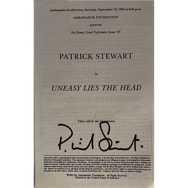 Patrick Stewart signed program